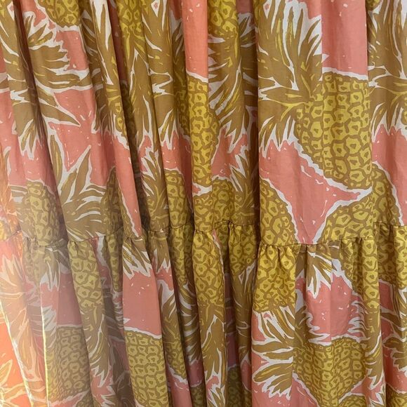 Boden Yellow Wrap Tiered Dress with Bishop Sleeves - Picture 7 of 10